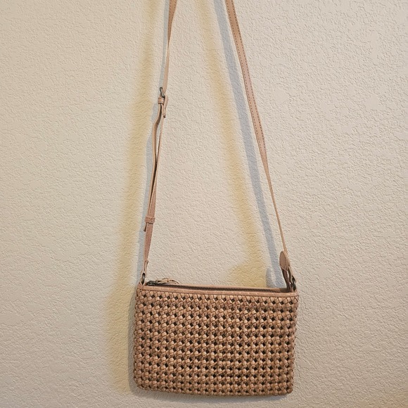 Handbags - Tan Woven 100% Genuine Leather Crossbody Bag Adjustable Neutral Minimalist Boho